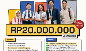 Beasiswa Gerak Tumbuh 2026 Resmi Dibuka Rp20.000.000 Semester untuk Semua Jenjang Pendidikan Tanpa Syarat IPK