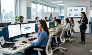 Ilustrasi tim Customer Service menggunakan AI Agent (1)